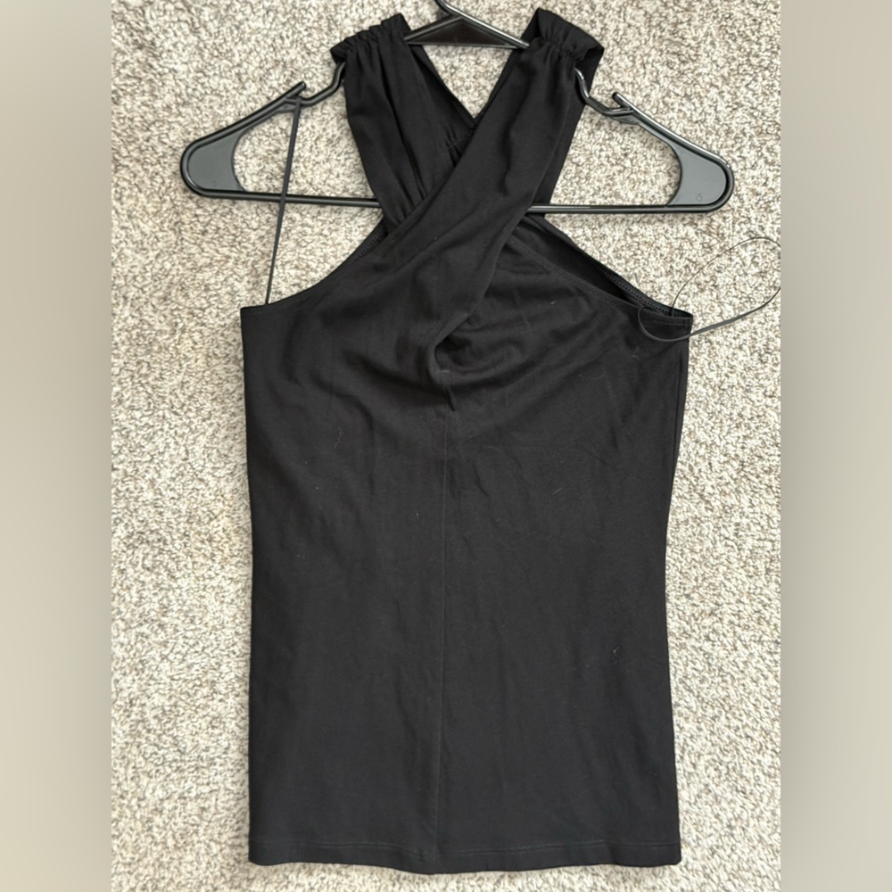 Express Elegant Black Cross-Front Tank - Picture 3 of 3